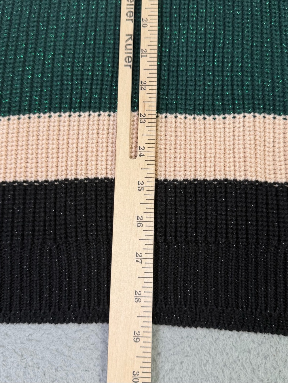 Farm Rio Boldly Striped Sweater Dress Womens XS Multi Turtleneck Metallic Knit - Picture 5 of 10